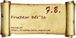Fruchter Béla névjegykártya