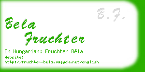 bela fruchter business card